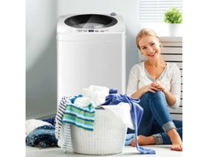 Lave-linge mini automatique blanc 3 5 kg avec pompe et 7 programmes et écran pour studio camping et petite buanderie