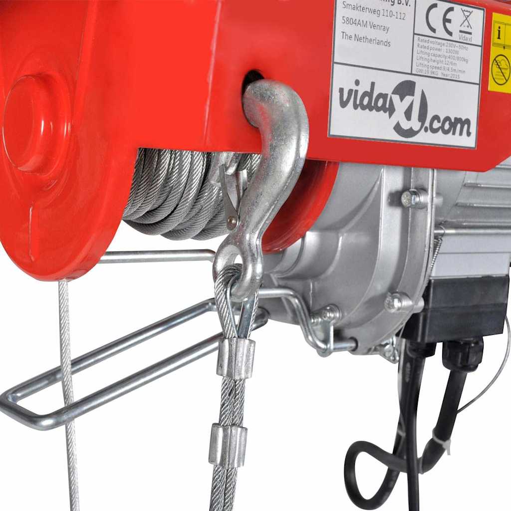 vidaXL Palan électrique 500 W 100/200 kg
