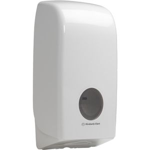 Kimberly-Clark Toilettenpapierspender Aquarius 6946, aus Kunststoff, für 2 Pack, Einzelblattentnahme, weiß