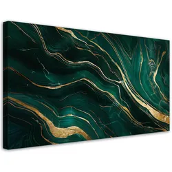 LEINWANDBILD Abstrakter grüner Smaragdmarmor 80x40cm