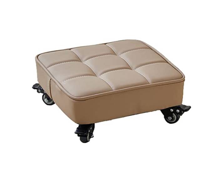 JFGCTYHXY Hocker mit Rollen, Quadratischer Rollsitz(Beige)