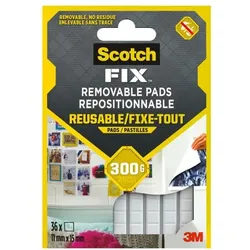 Scotch Klebepads ablösbar »FIX« 11/15 mm - 36 Stück weiß