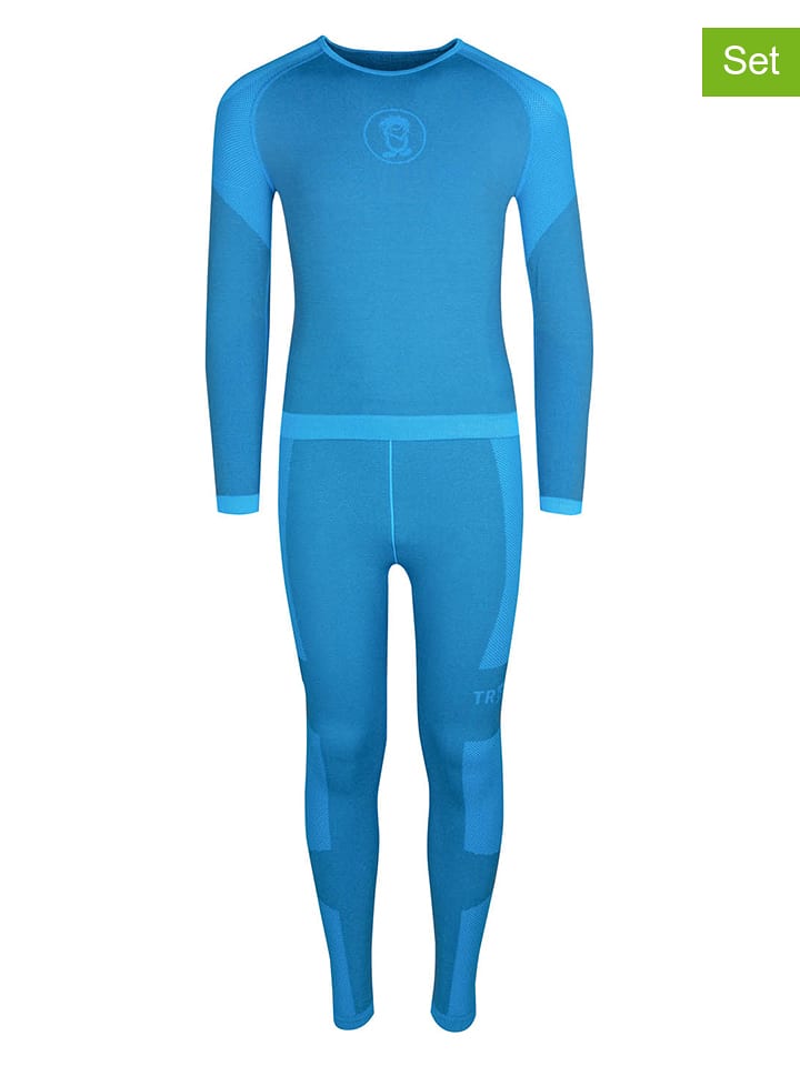 Trollkids 2tlg. Funktionswäsche-Set "Hemsedal Baselayer" in Blau - 116