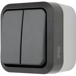 REV-Ritter Lichtschalter AquaStorm, grau, Aufputz, Feuchtraum IP55, Serienschalter