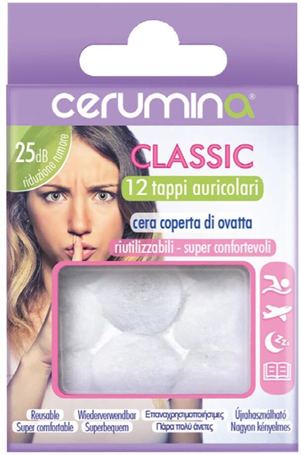 PIETRASANTA PHARMA SpA Pietrasanta Pharma Cerumina Classic Tappi Auricolari in Cera, 12 pezzi