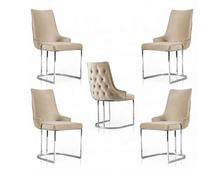 Xlmoebel Sitzgruppe Moderne gepolsterte Stühle im Holzdesign für eleganten Sitzkomfort, (4x Stühle, 4x Stühle), Hergestellt in Europa