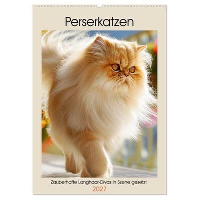 Perserkatzen. Zauberhafte Langhaar-Divas in Szene gesetzt (Wandkalender 2027 DIN A2 hoch), CALVENDO Monatskalender