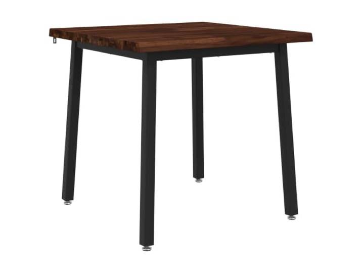 Roanoer Esstisch Massivholz Akazie 60x55x75cm Holztisch 2 Personen Kompakter Bistrotisch für Küche und Wohnzimmer mit echter Baumkante und standfesten verstellbaren Stahlbeinen.
