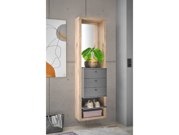 Buffet mural 51 x 178 x 35cm Marron/Gris/Chêne/Anthracite