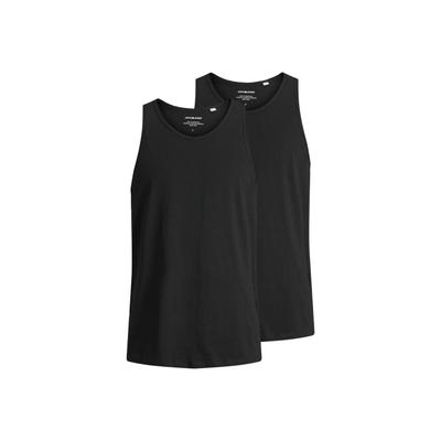 Unterhemd JACK & JONES "Unterhemd JACBASIC TANKTOP 2PK 2er Pack", Herren, Gr. XXL, N-Gr, schwarz, Obermaterial: 100% Baumwolle CO., Unterhemden Unterhemd