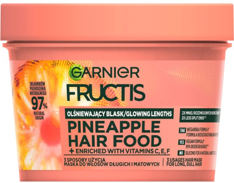 Garnier Fructis Pineapple Hair Food Hårmaske til ødelagte hårspidser 400 ml