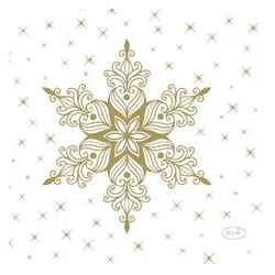 Duni, Servietten, Servietten Snowstars Weiss 24 x 24 Cm (1 Stk., 24 x 24 cm)