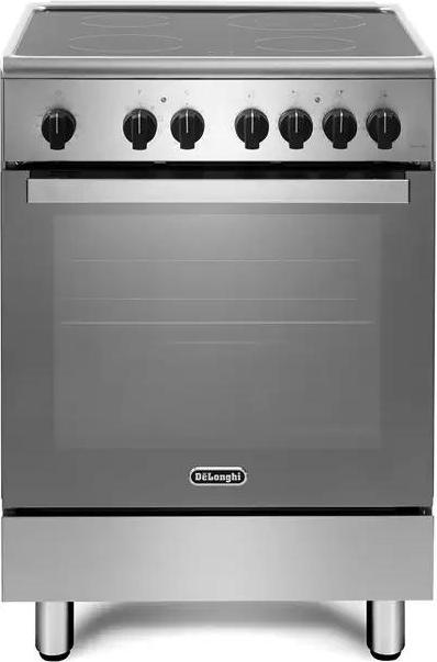 De'Longhi DMX 64 VL, Freistehender Herd, Edelstahl, Drehregler, Schwarz, Stahl, Front / Top front