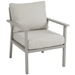 Gartensessel Samvaro Small von Brafab aus Aluminium und Olefin-Stoff, modern, beige, inkl. Kissen