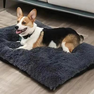 Pet Hub Plush Washable Large Dog Bed: Anti Anxiety, Warm Cushion Mat 1 90x70cm