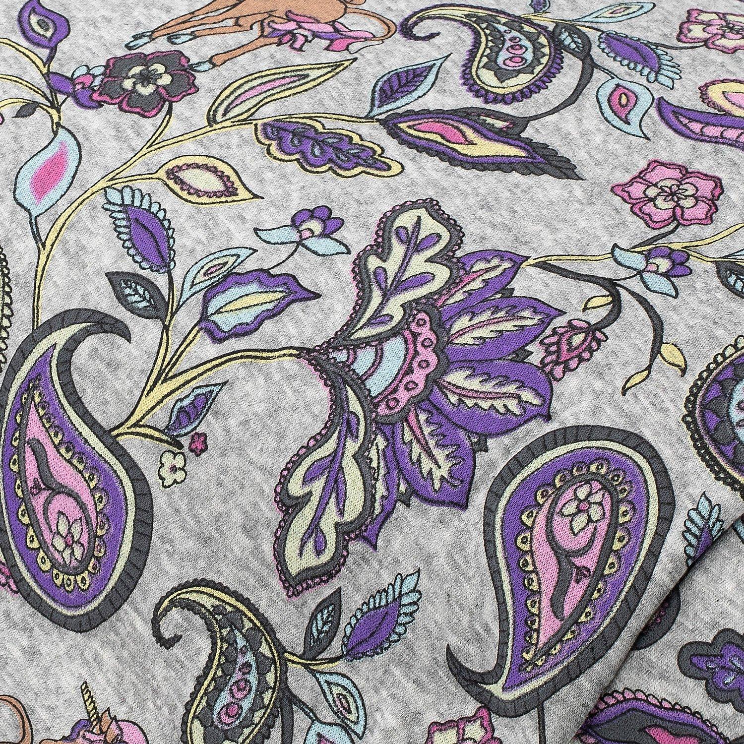 Alpenfleece "Einhorn", grau/rosa