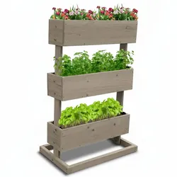 Coemo Kleines Vertikalbeet Hochbeet 3 Etagen inkl. Pflanzfolie