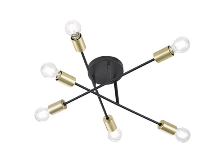 Plafonnier 6xE27 noir mat et bronze