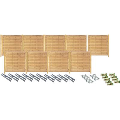 Sichtschutzelement TETZNER & JENTZSCH "Las Vegas 7", beige (natur), H:180cm, Massivholz, Stahl, Zaunelemente, kesseldruckimprägniert