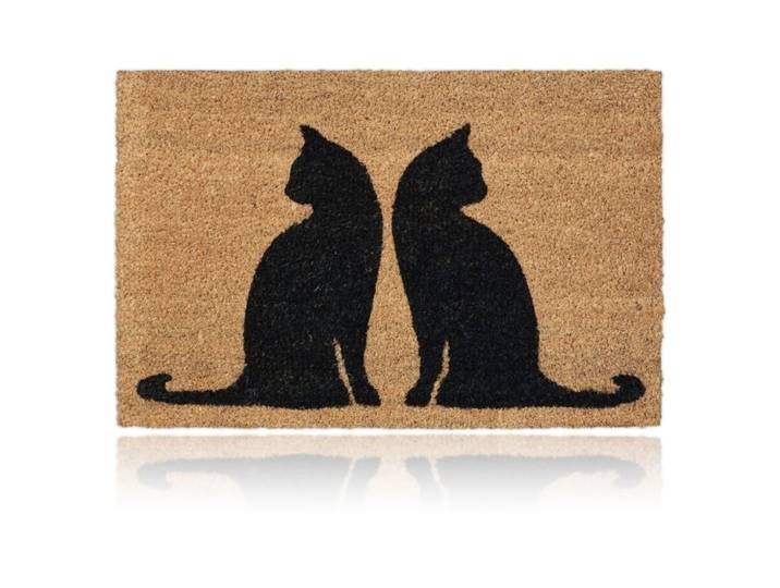 Relaxdays Kokos Fußmatte mit Katzenmotiv