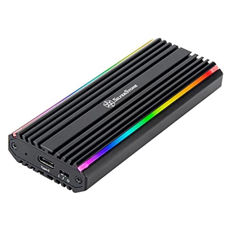 Silverstone Technology SST-MS13 - USB-C-3.2-Gen2-10-Gbps-NVMe- / SATA-M.2-SSD-RGB-Gehäuse, 71175, Sc (M.2) (SST-MS13)
