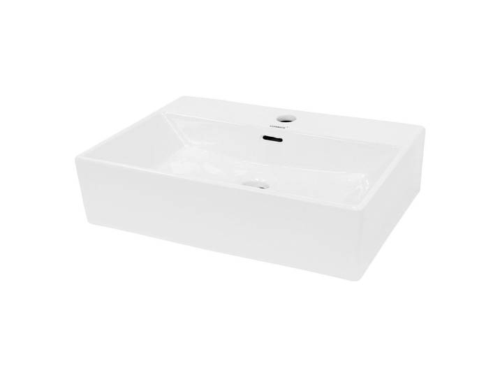 ECD-Germany Waschbecken, Weiß, Keramik, 36x13x51.5 cm, Badezimmer, Waschbecken & Armaturen, Waschbecken