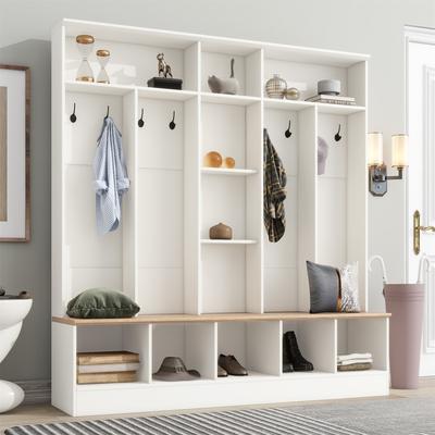 Merax Wide Design Hall Tree with Storage Bench