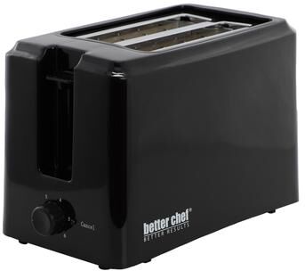 Better Chef Two Slice Cool Touch Toaster with 6 Adjustable Browning Levels in Black