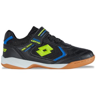 Hallenschuh LOTTO, Mädchen, Gr. 28, schwarz (schwarz, lime), Kunstfaser, Synthetik, mehrfarbig, Schuhe Hallenschuh, - mit nichtfärbender Sohle