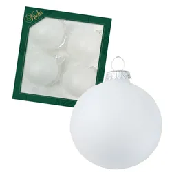 Krebs Glas Lauscha Schneeweiß 8cm Glaskugeln uni
