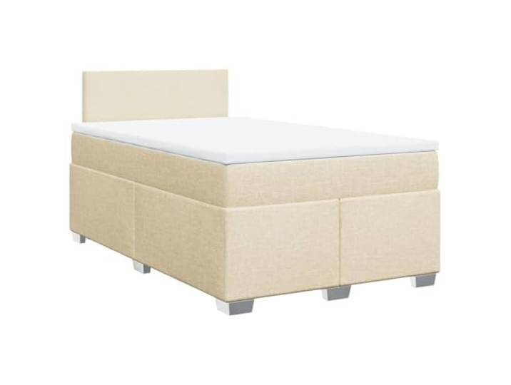 Makastle Boxspringbett mit Matratze Creme 120x190 cm Taschenfederkernmatratze
