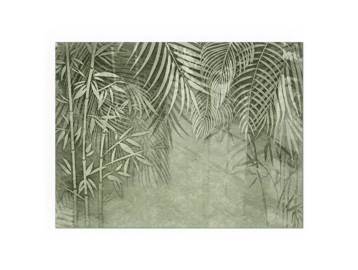 KAMINBODENPLATTE 80x60 cm - Tropische Blätter im Hintergrund