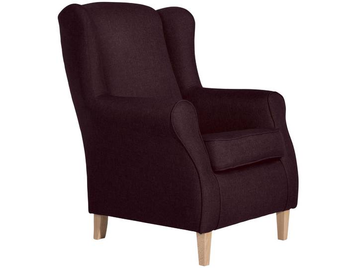 Max Winzer Ohrensessel Lesesessel, Dunkelrot, Holz, Buche, 77x103x86 cm, Goldenes M, Made in Europe, Wohnzimmer, Sessel, Polstersessel