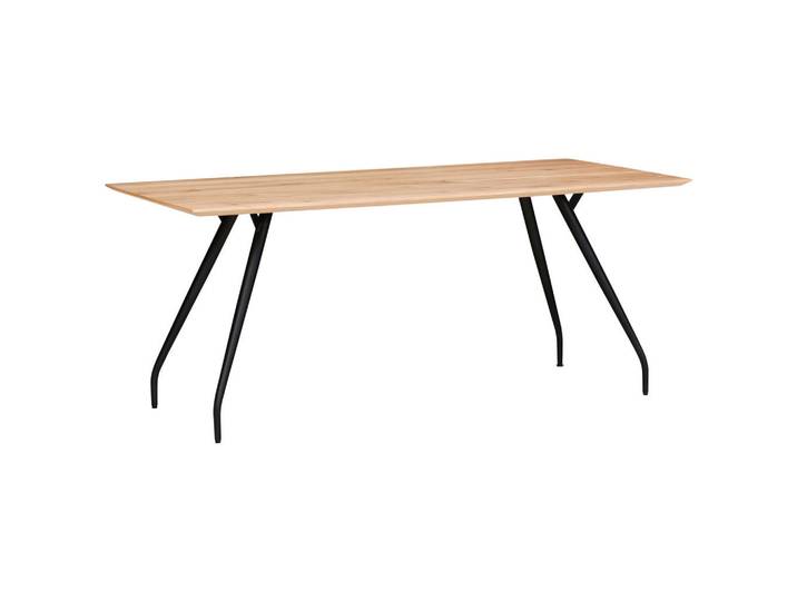 Moderano Esstisch, Natur, Eiche, Holz, Metall, Eiche, furniert, rechteckig, rund, 100x76x260 cm, in verschiedenen Größen erhältlich, Esszimmer, Tische, Esstische