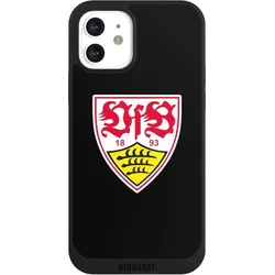 Nivocase Handyhülle für Apple iPhone 12 Hülle NIVOpure Case Schwarz Offizielles Lizenzprodukt VfB Stuttgart (Apple iPhone 12), Smartphone Hülle, Schwarz