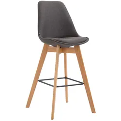 CLP Barhocker Metz Stoff dunkelgrau/natura