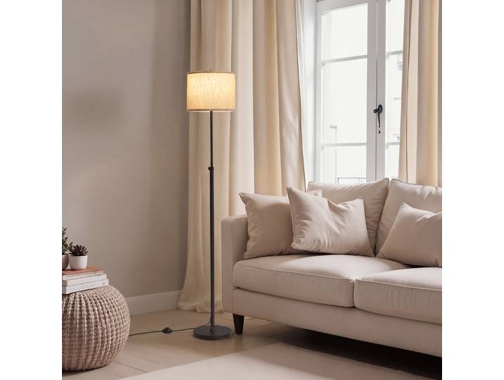 Lampadaire Réglable En Hauteur\, 140–170 Cm\, Avec Interrupteur Au Pied\, Douille E27\, Noir