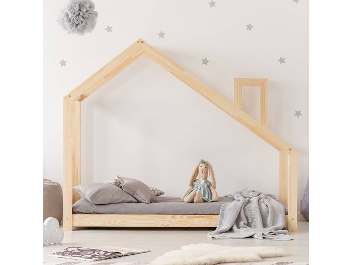 Lit cabane 70x140 sommier inclus Nathan Bois