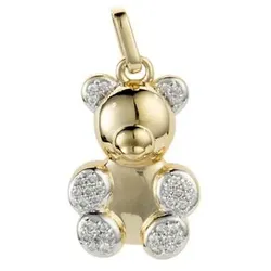 DIAMOUR Teddy-Anhänger 34 Brillanten zus. ca. 0,18ct Gold 375