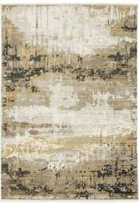 Style Haven Boulevard Power-Loom Recycled P.E.T. Abstract Gold/ Black Rug-