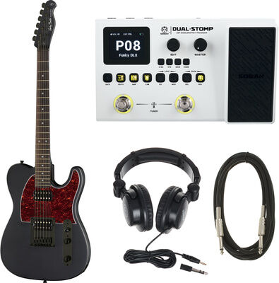 Harley Benton TE-20HH SBK w/Soran Dual Stomp Schwarz matt