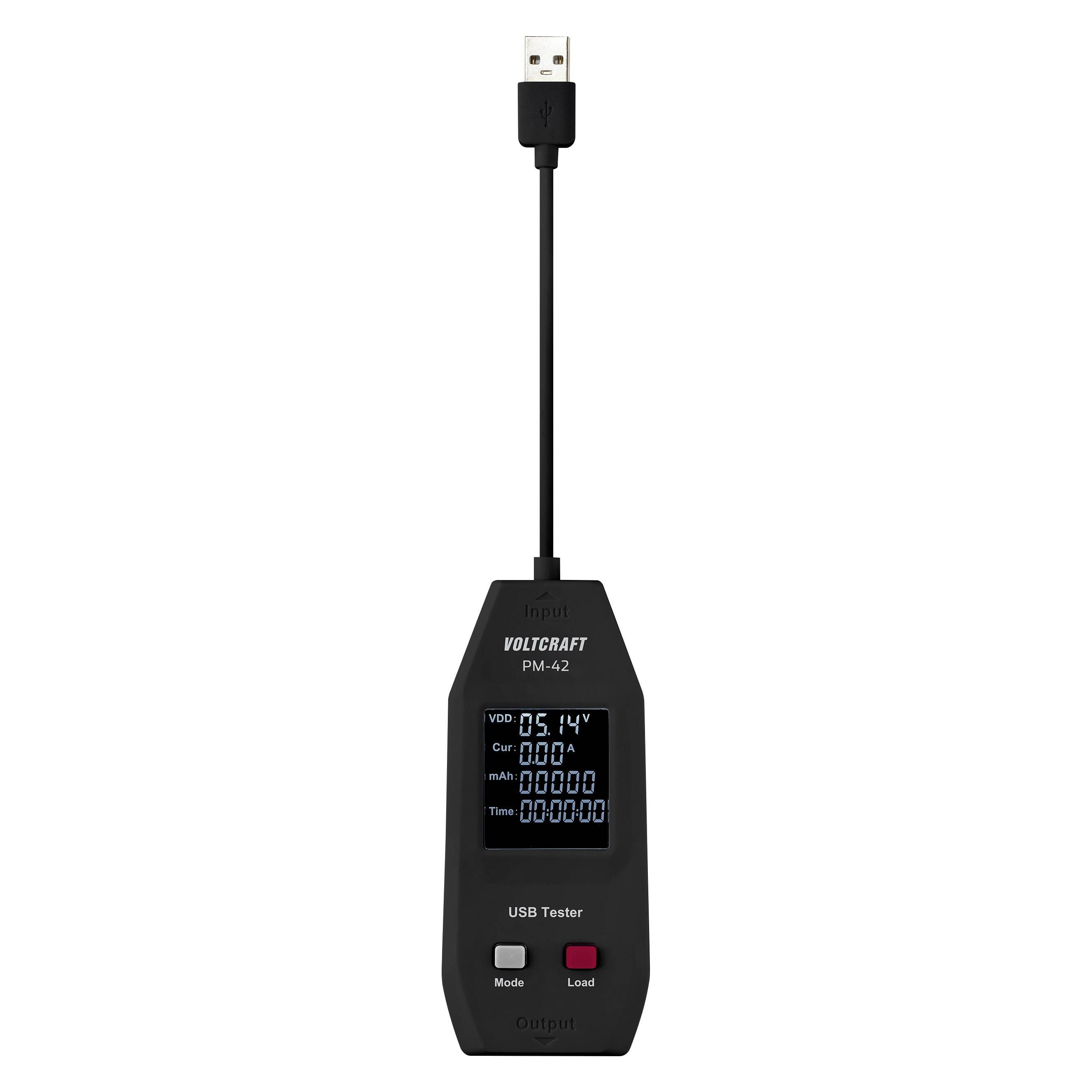 Voltcraft PM-42 USB Typ A Tester mit Zuschaltung von Last (Hand-Multimeter) (VC-11913540)