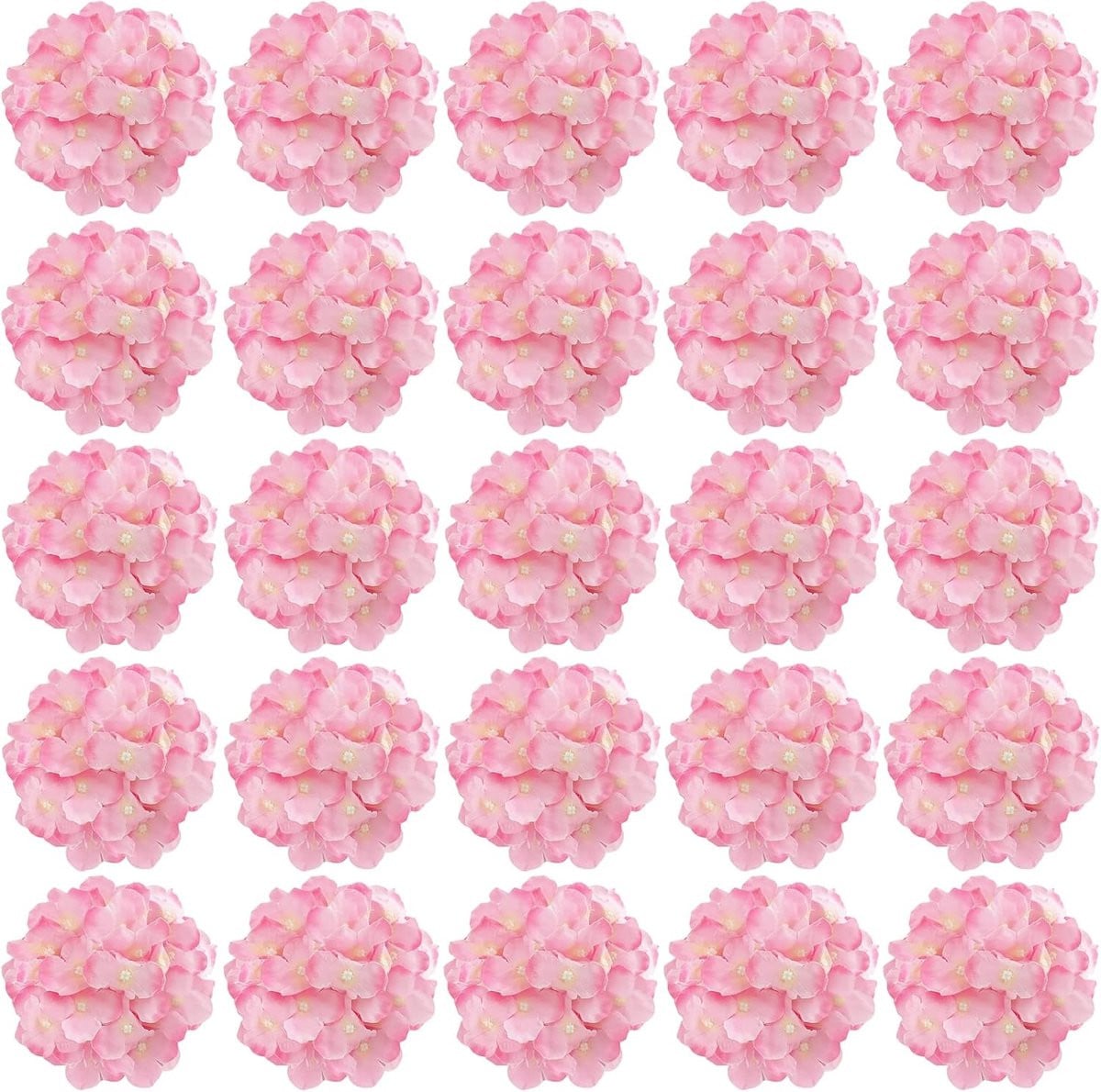 30 stuks kunstmatige zijde hortensia hoofden voor decoratie - donkerroze
