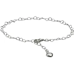 Zeeme Silber Fusskette Silber 925 mit Herz-Motiv 23-26cm