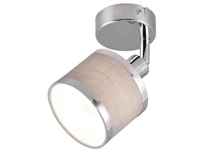 Trio Leuchten Wandspot Arosa 812100106, Metall Chrom, Schirm Stoff, exkl. 1x E14