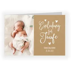 Einladungskarte Taufe: Herzlichst mit Foto in Kraft Look