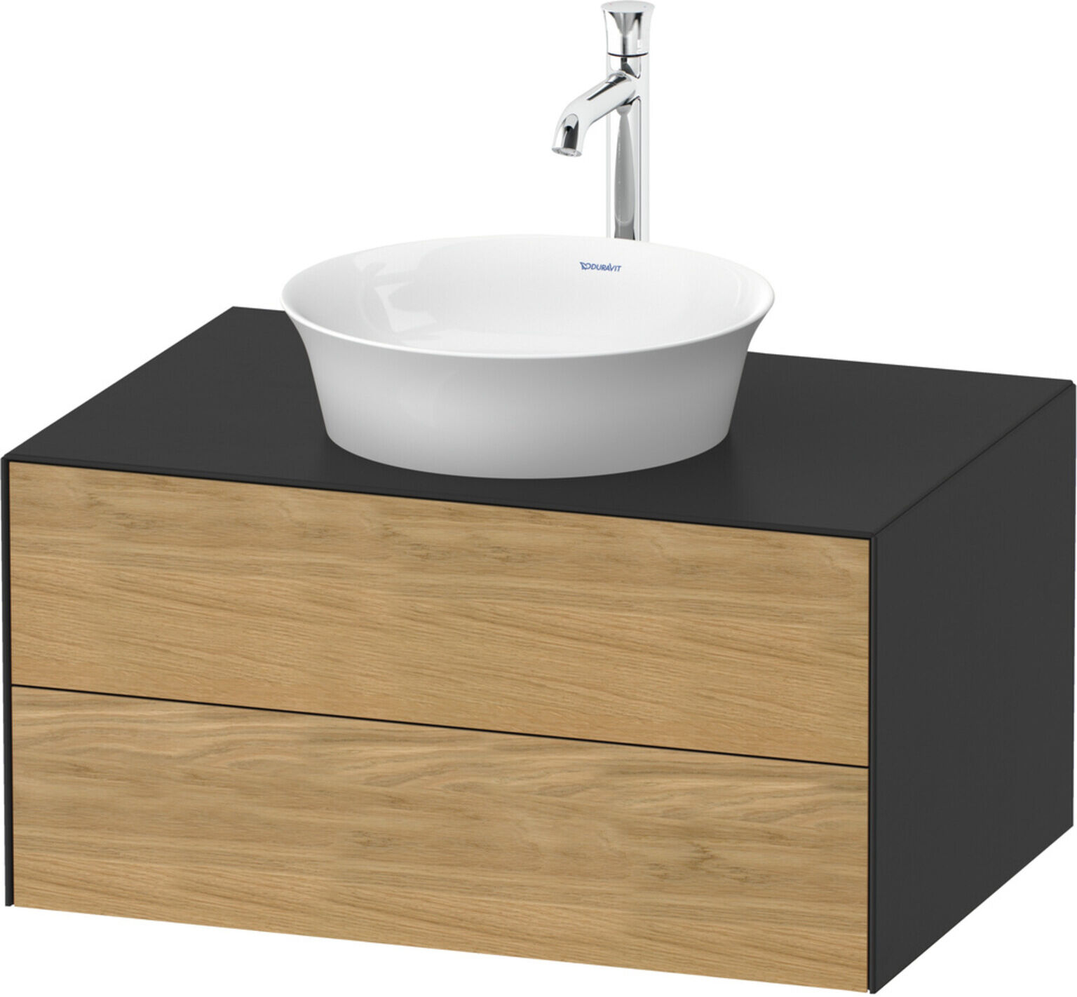 Duravit Waschtischunterschrank o. ES White Tulip 40,8x80x 55, 2 SBK, E Nat mas/gra s-matt (WT49850H5580010)