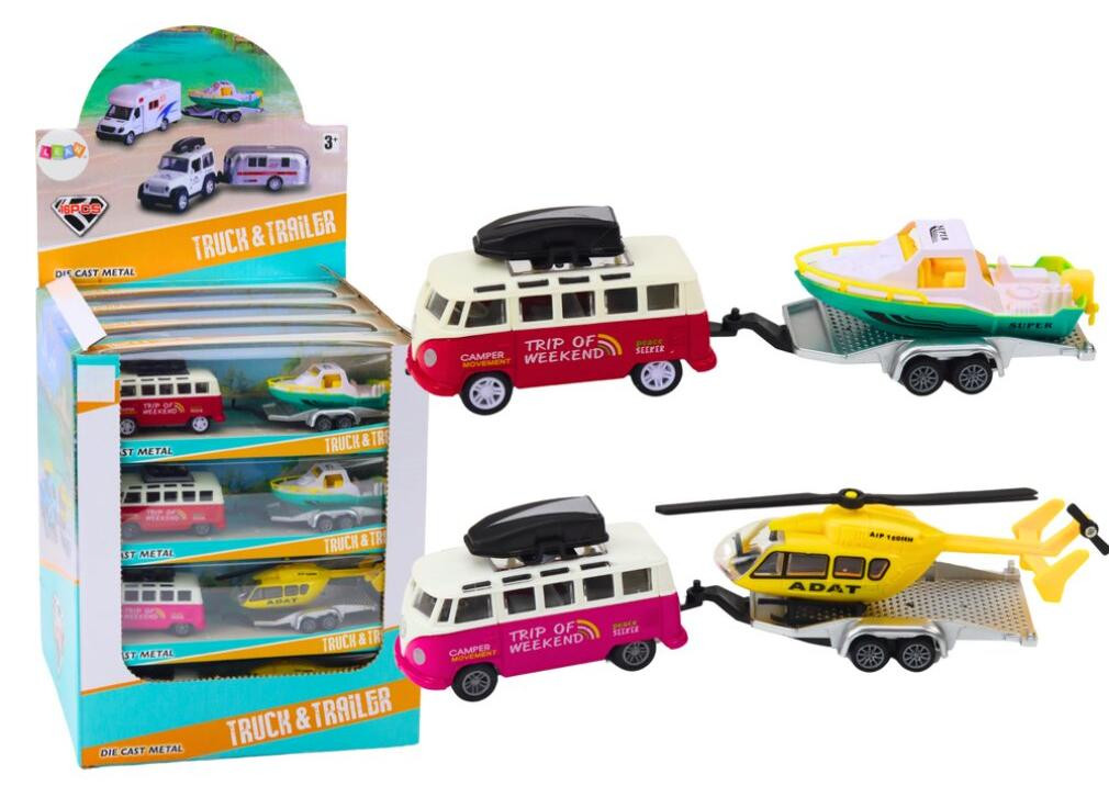 Leantoys Offroad voertuig met boot of helikopter, metalen constructie
