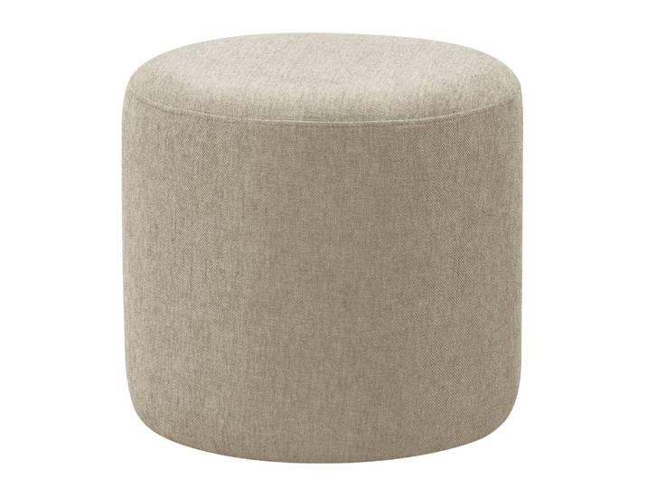 Repose-pieds capitonné Moulton 45 x 46cm Beige/Beige Tissu structuré Talta: Beige
