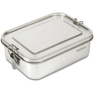 wenco Lunchbox 555661, Edelstahl, mit Bügelverschluss & Trenner, 16 x 5 x 11,3 cm